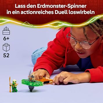 LEGO NINJAGO Lloyd vs. Earth Monster Spinner - Ninja Toy with Launcher Battle Spinner and 2 Mini Figures for Boys and Girls - Gift for Children from 6 Years - 71850