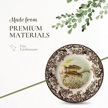 Spode Woodland Salad Plate - Bass Brown/White