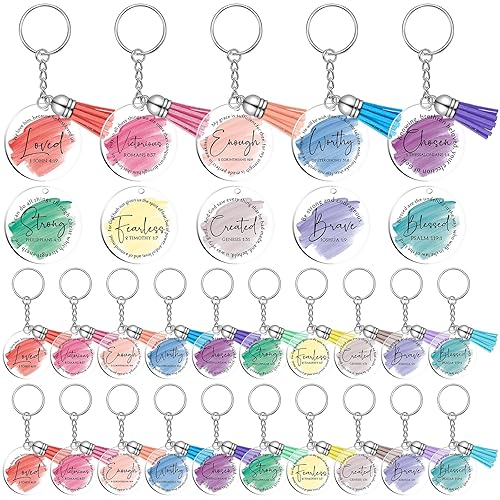 36 Pcs Christian Christmas Gifts for Woman Bible Verse Keychains