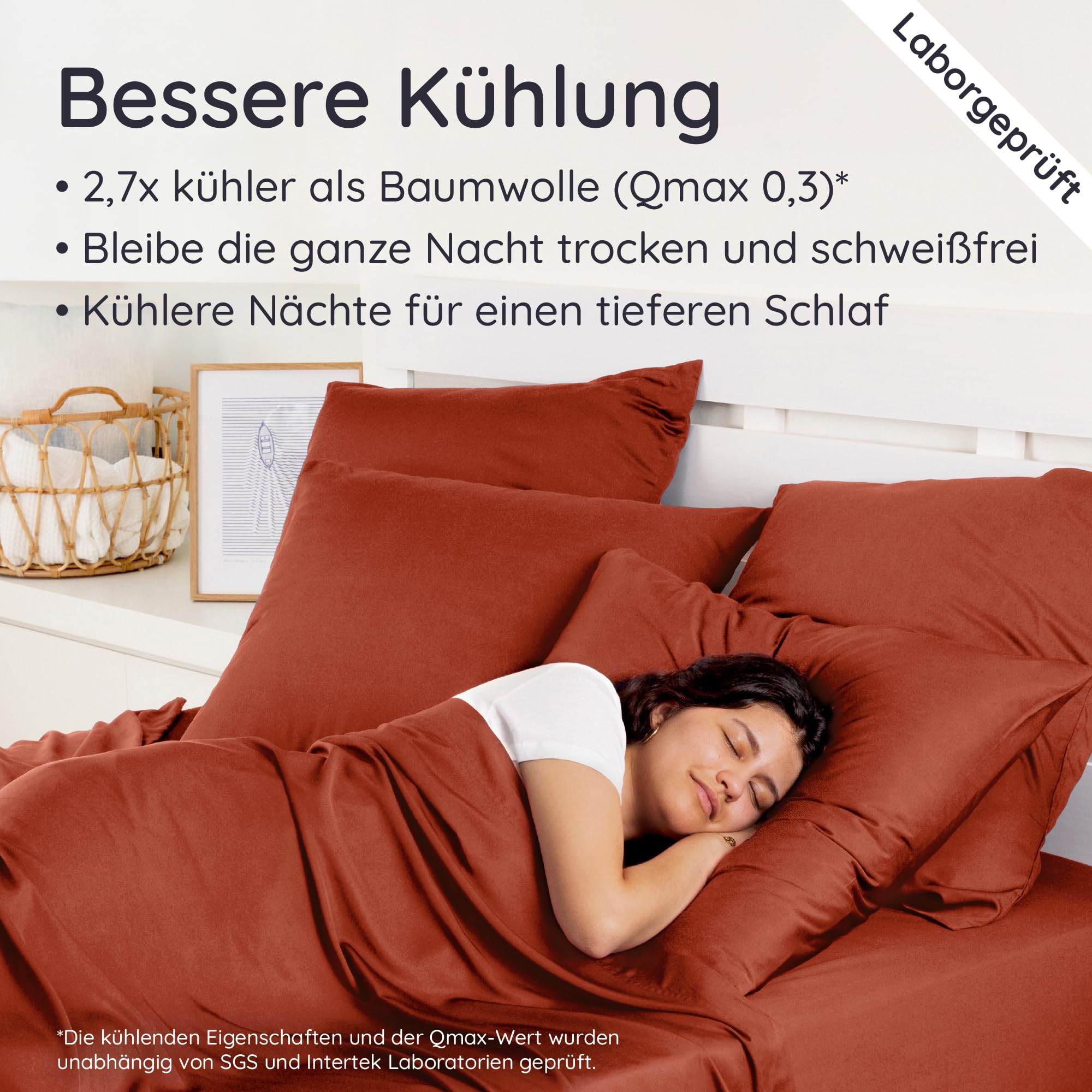 Bambaw Kissenbezug Bambus 80x80 cm, 2-er Pack, nachhaltige 100% Bambus  Bettwsche, haarschonender und khlender Kopfkissenbezug, Oeko-Tex  zertifizierte Bettwsche (Terracotta) : Amazon.de: Kche, Haushalt & Wohnen