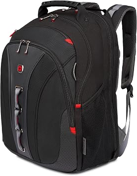 Wenger Legacy 16 inch Laptop Backpack, Mens and Womens Laptop Bag, Black/Gray, One Size