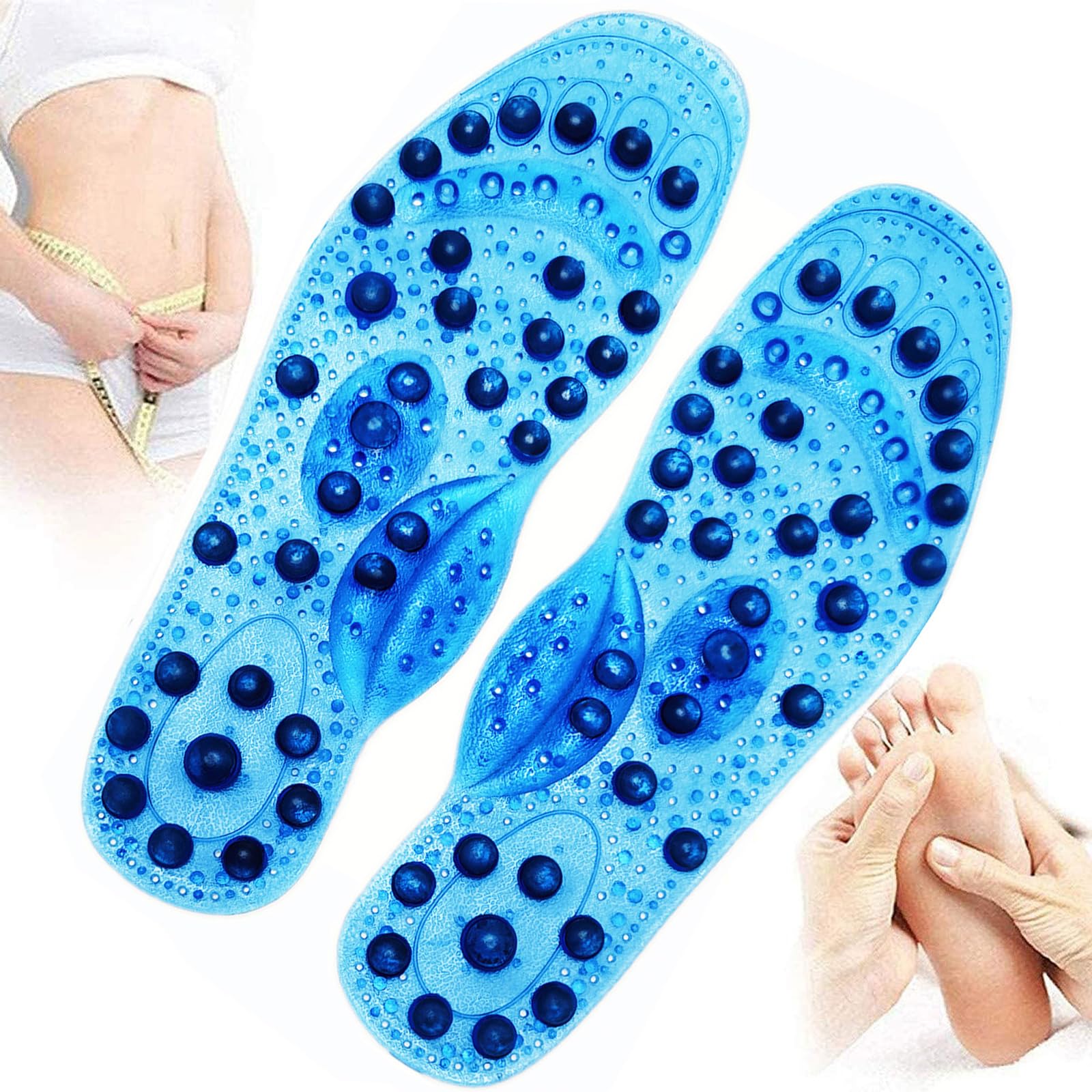 Plantillas adelgazantes, Plantillas de acupresión, Plantillas magnéticas de acupresión, Plantillas magnéticas para Mujeres y Hombres, Plantillas de Masaje ortopédico,L, 2 Pairs