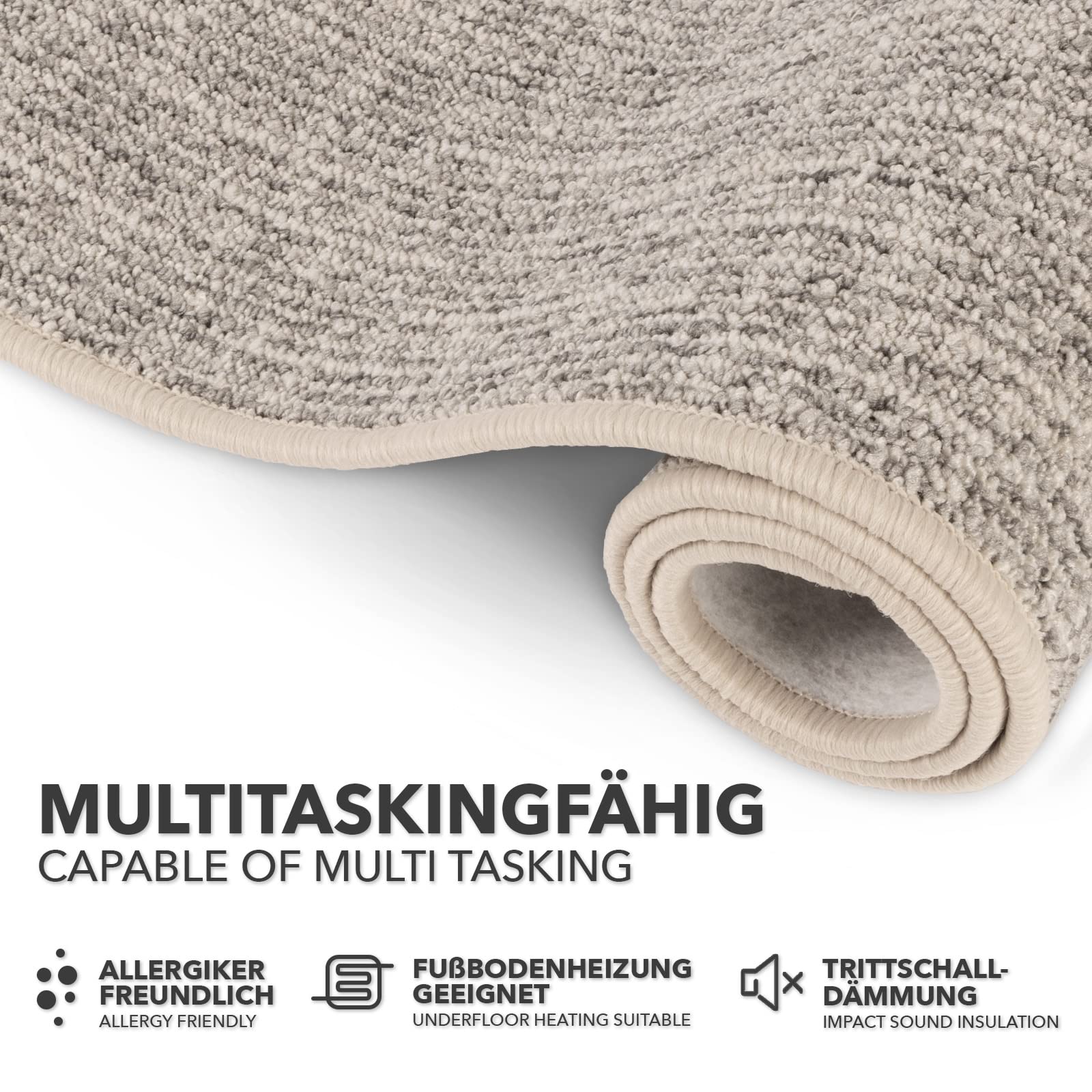 Floordirekt Teppich Läufer Alto - Meterware - Teppichläufer Küchenläufer Flurteppich auf Maß - Wohnzimmerteppich Flurläufer (Silber, 100 x 450 cm)
