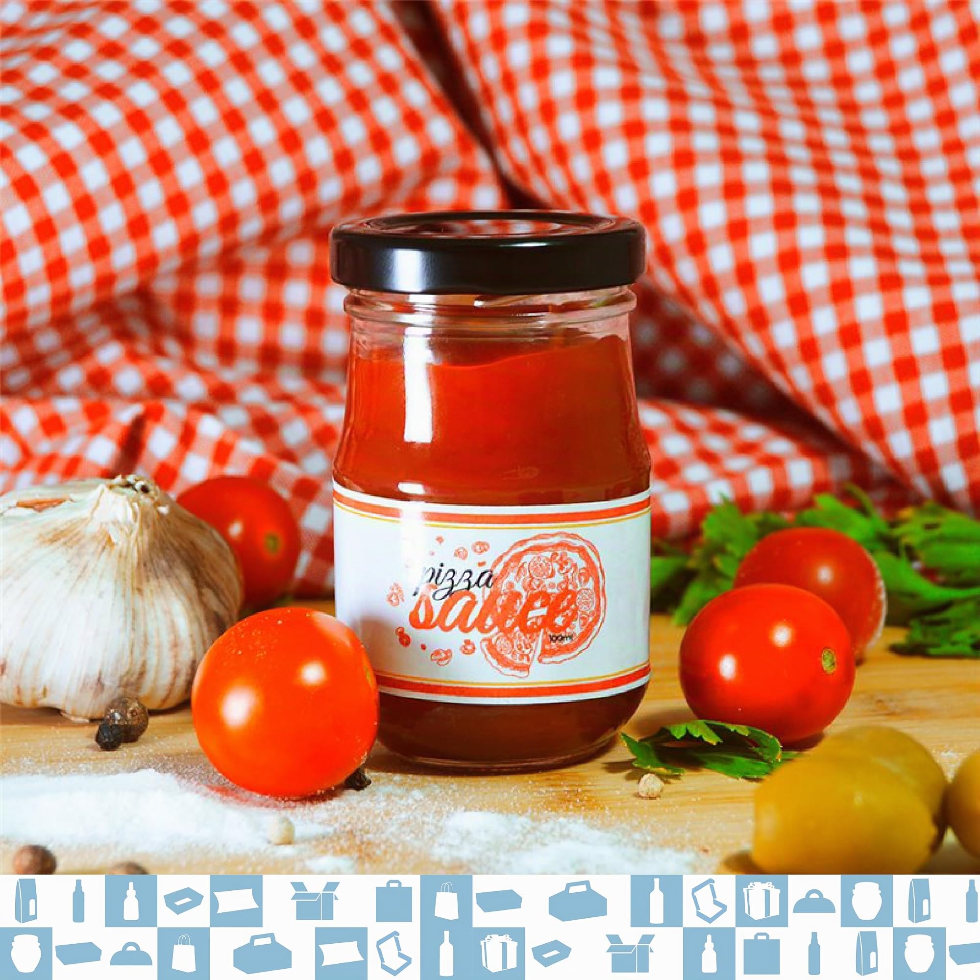 Espirito Rebelde 20 Pots de Conservation en Verre 100 ml avec Courvecle + Boîtes + Étiquettes Kraft + Tissu + Ficelle | Bocaux Alimentaire, Bocaux Sauce Tomate, Bocaux à Confiture, Bocaux pour Miel