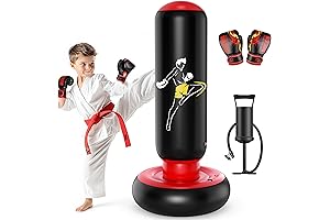 QPAU Kids Punching Bag Toy with Boxing Gloves
