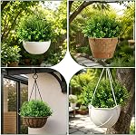 18PCS Outdoor Artificial Flowers Plants UV Resistant Bulk Fake Bushes Grass Mums Outside Faux Plastic Greenery Shrubs Arrangement for Front Porch Window Box Planter Hanging Basket Garden Wedding