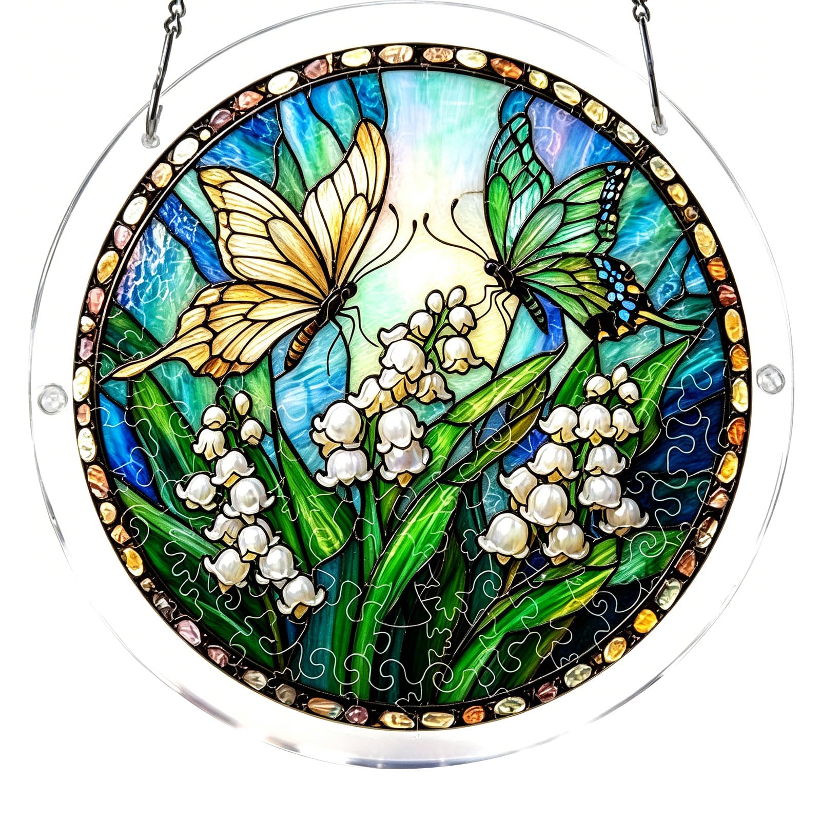 Jazuaiao Sun Catchers Hanging Ornament Acrylic Puzzle Toy for Family Bondings and Room Decoration Acrylic Puzzle Ornament