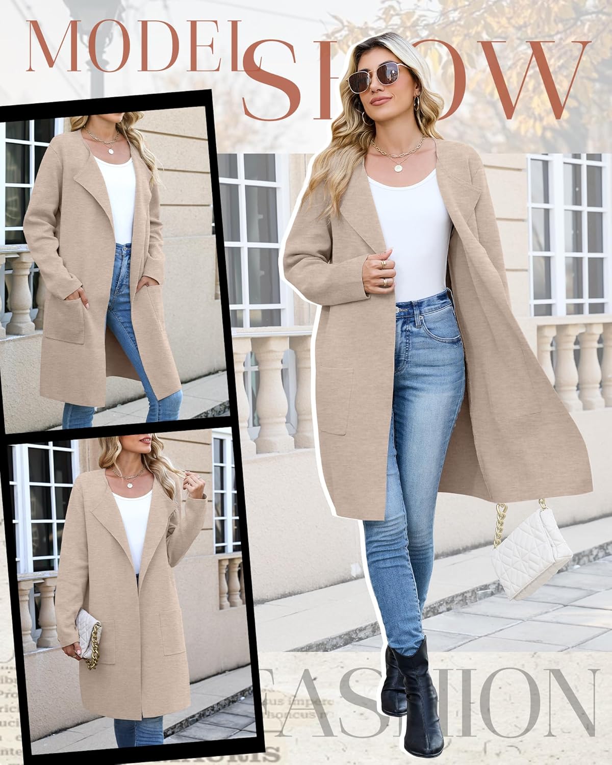 Women's Long Cardigan Sweaters Open Front Knit Lightweight Coatigan Fall Casual Long Sleeve Coat with Pockets - Image 5