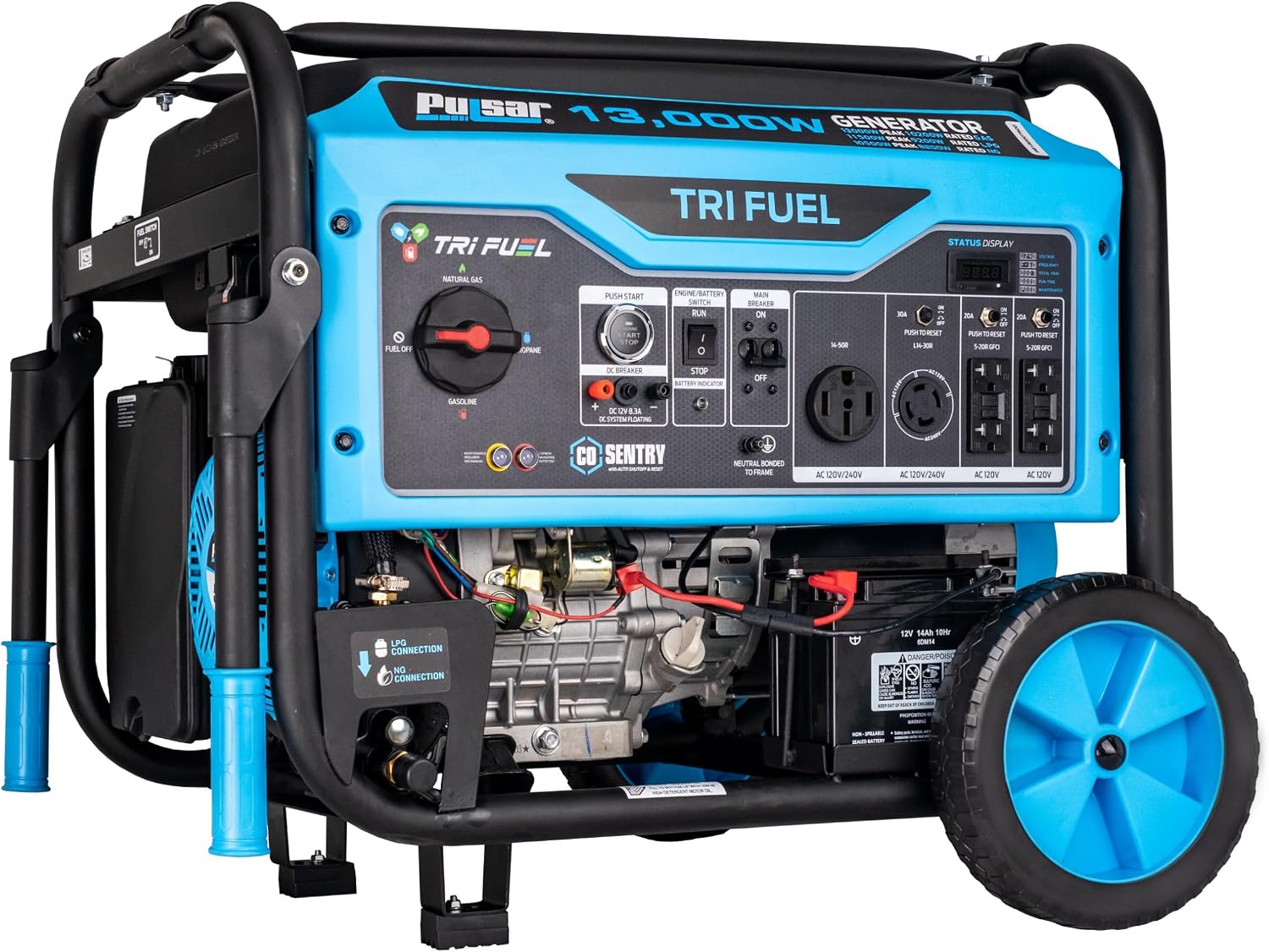 Pulsar 13,000W Tri-Fuel Portable Generator with Remote Start
