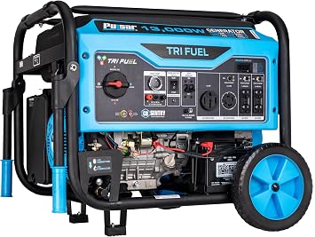 Pulsar 13,000-Watt Tri Fuel Gasoline, Propane, Natural Gas, Portable Generator with Remote Start