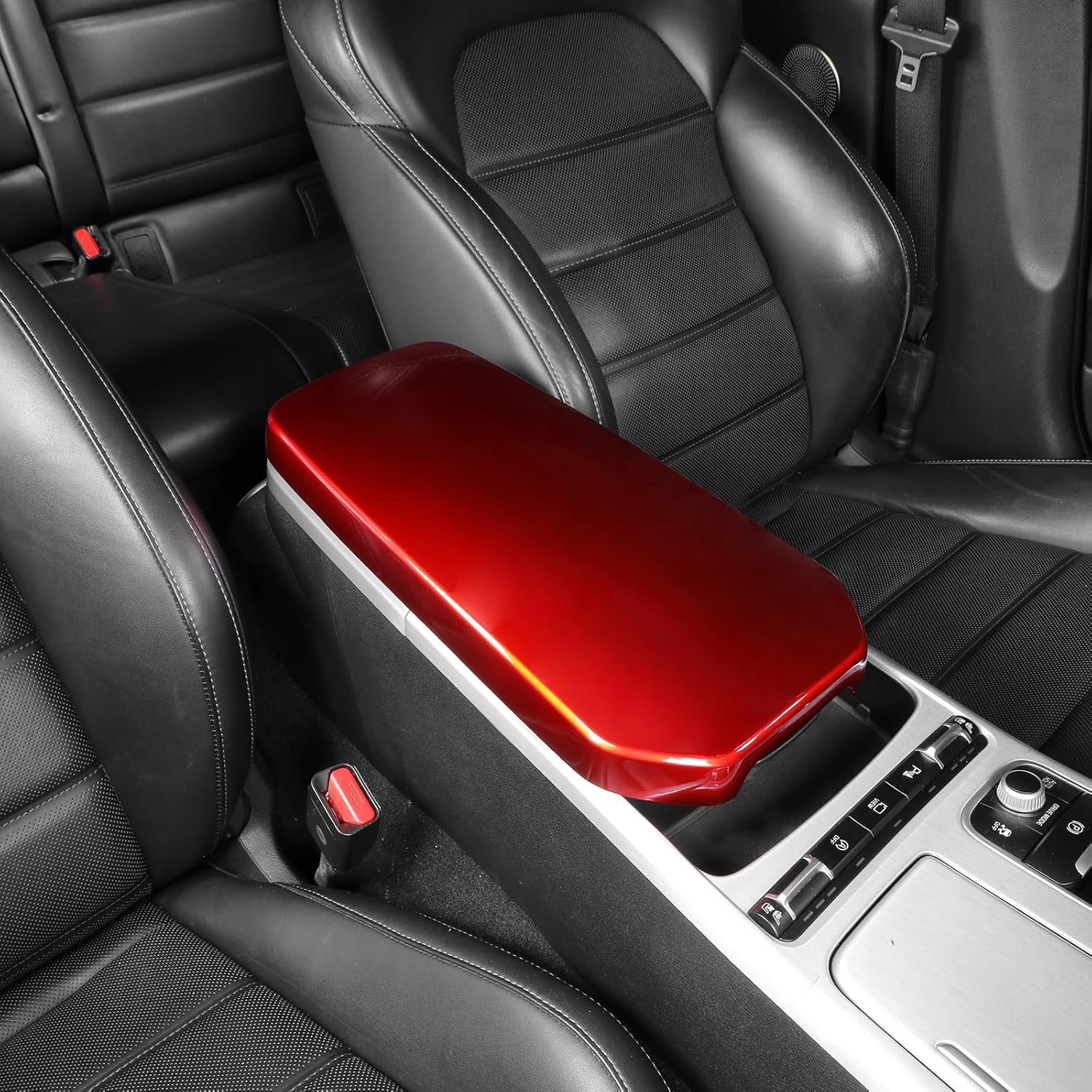 YOUTOOCAR Center Console Armrest Cover Compatible with Kia Stinger 2018-2023 Accessories (Red)