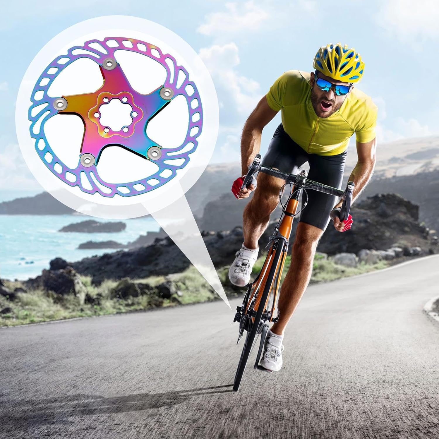 Mountain Bike Brake Rotor - Colorful Cycling Replacement Parts | Mountain Bike Disc Brake Rotors,for Home Routine Maintenance Garage Repair Workshop