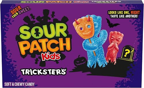 SOUR PATCH KIDS Tricksters Soft & Chewy Gummy Halloween Candy, 3.52 oz