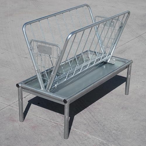 Miniatura 6 de Rugged Ranch Productos Alimentador de heno de pasto de acero galvanizado para exteriores de 4 pies de largo para cabras, ovejas y caballos en