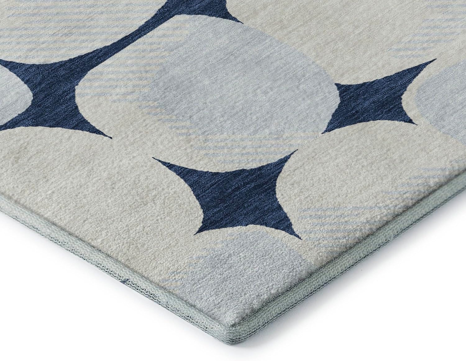 Addison Rugs Mayfield AMF870 Navy 1'8" x 2'6" Indoor Premium Machine Washable Rug, Silky Soft, Easy Clean, Non Shedding, Bedroom, Living Room, Dining Room, Kitchen, Patio Rug