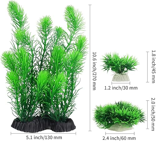 Miniatura 5 de MyLifeUNIT Plantas de acuario, decoraciones artificiales de acuario para decoración de peceras, paquete de 4