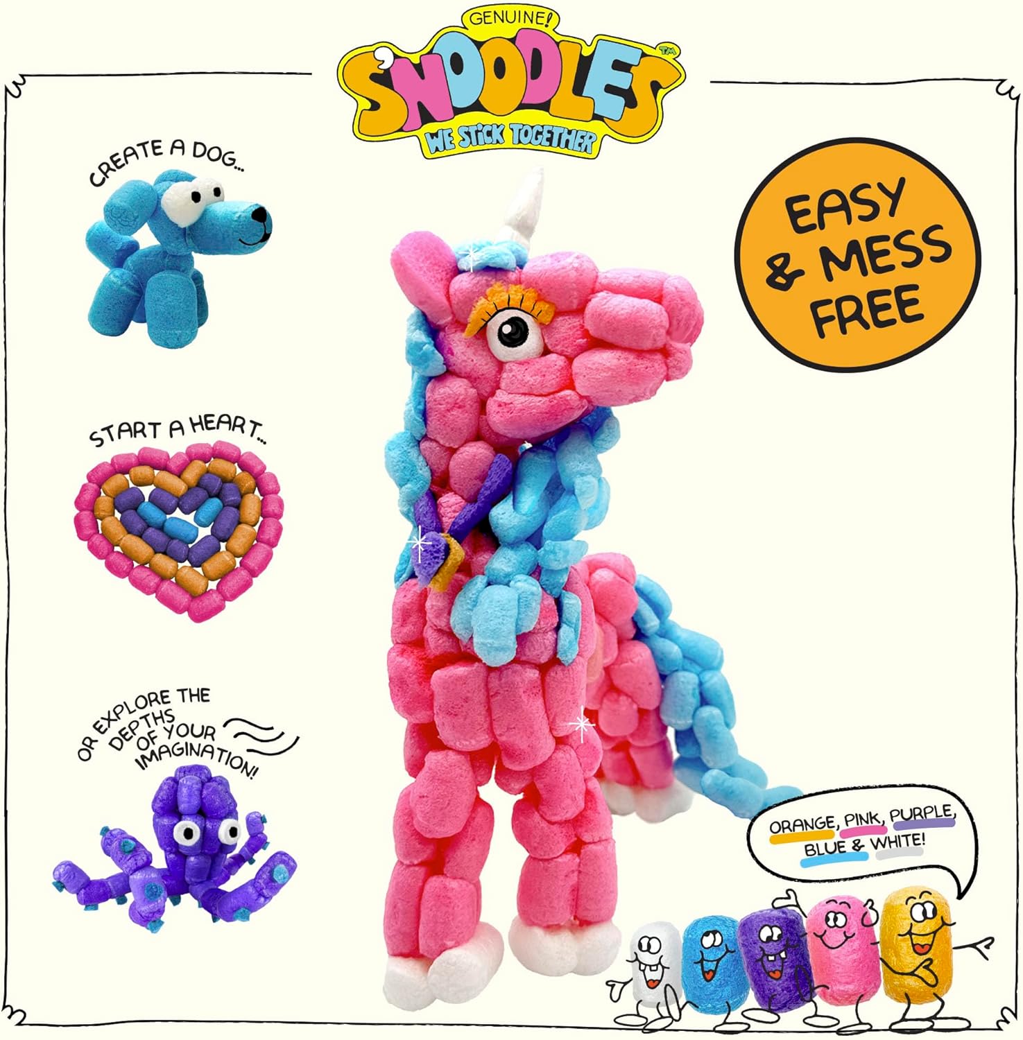 Schylling S’Noodles - Creative Building Craft Kit - Just Add Water - Ages 4 and Up - One Kit
