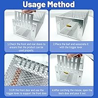 Vista 2 de Humane Rat Trap, Automatic Continuous Cycle Mouse Traps, Catch Rat Trap Cage, That Work for Indoor and Outdoor Small Animal - Mouse Voles Hamsters