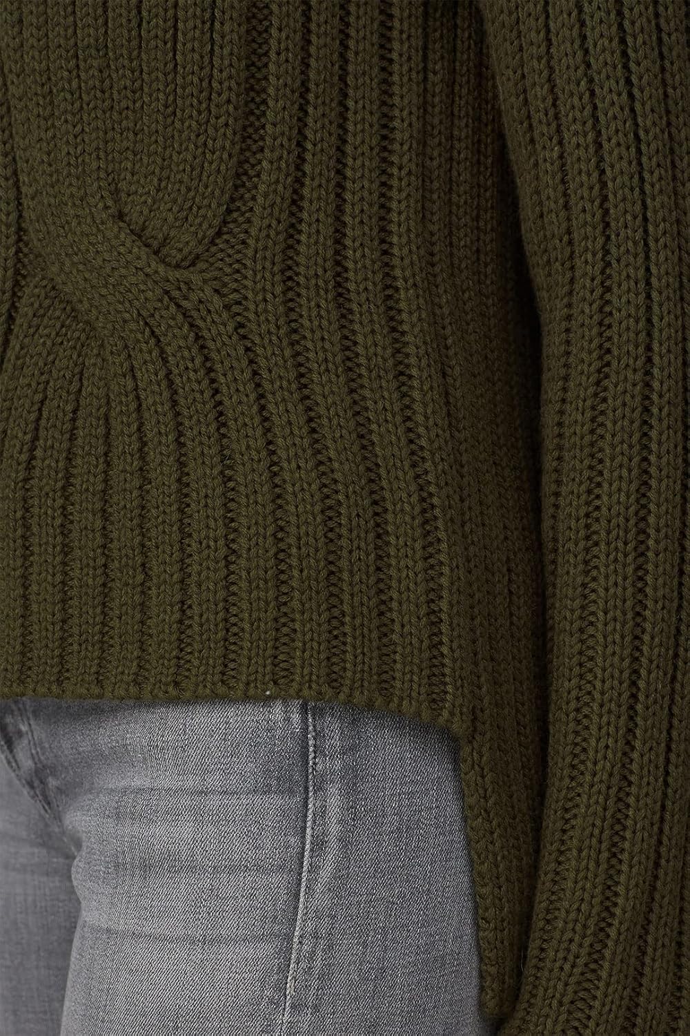 Rent The Runway Pre-Loved Olive Cable Knit Sweater - Image 5