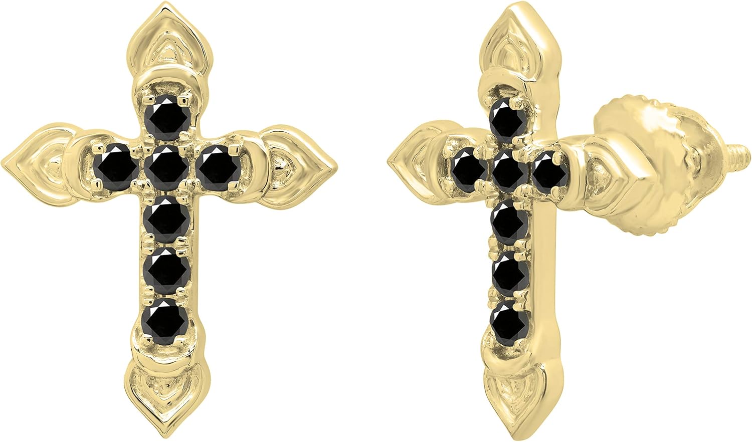 Dazzlingrock Collection Women Cross Stud Earrings, Available in Various Round Natural Diamonds, Gemstones & in Real Solid Gold & 925 Sterling Silver