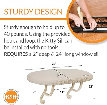 K&H Kitty Sill Fleece Covered Window Ledge Bed