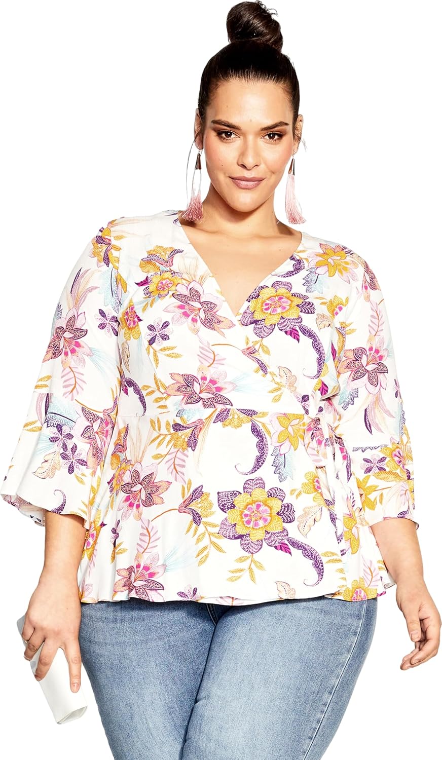 City Chic Women's Island Print Top
