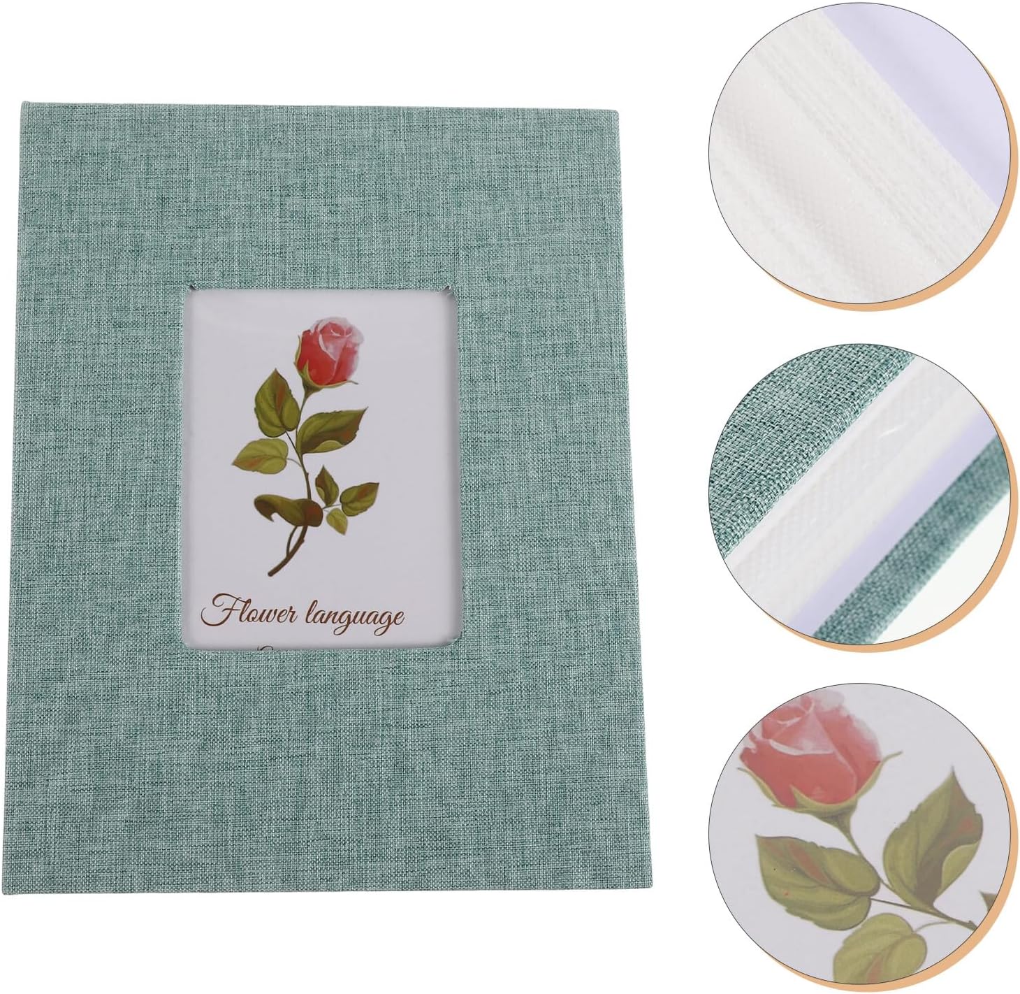 Memory Photo Album 6-inch Slip-in Photo Holder with 200 White Pages, Green Cover DIY Handmade Keepsake Album for Boy Growth and Family Memories