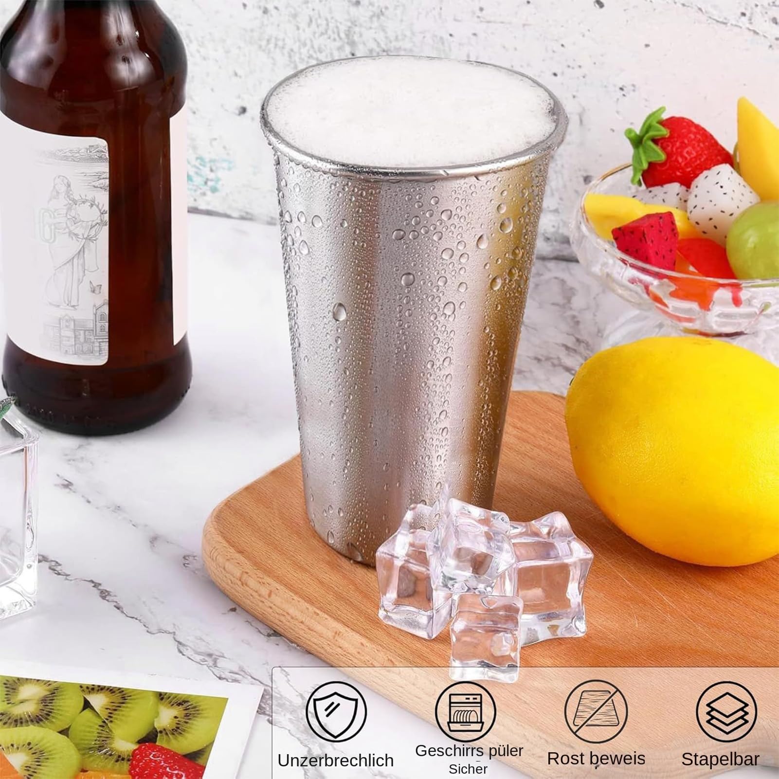 Acier Inoxydable Tumbler Empilable Incassable 600 ml