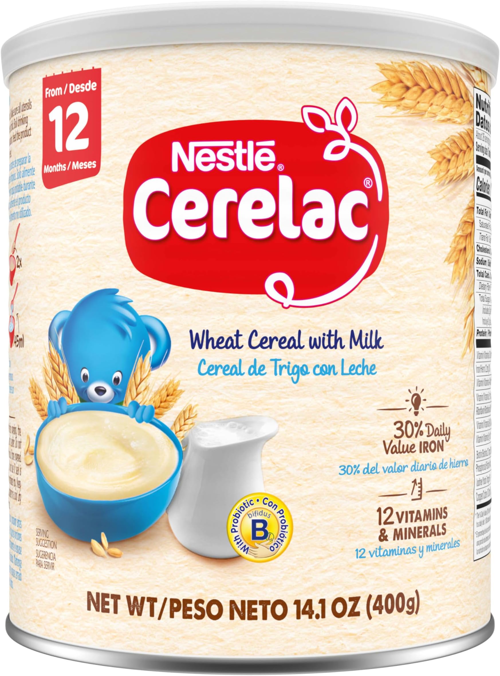 Nestle Cerelac, Baby Cereal, Wheat Cereal with Milk, 14.1 oz