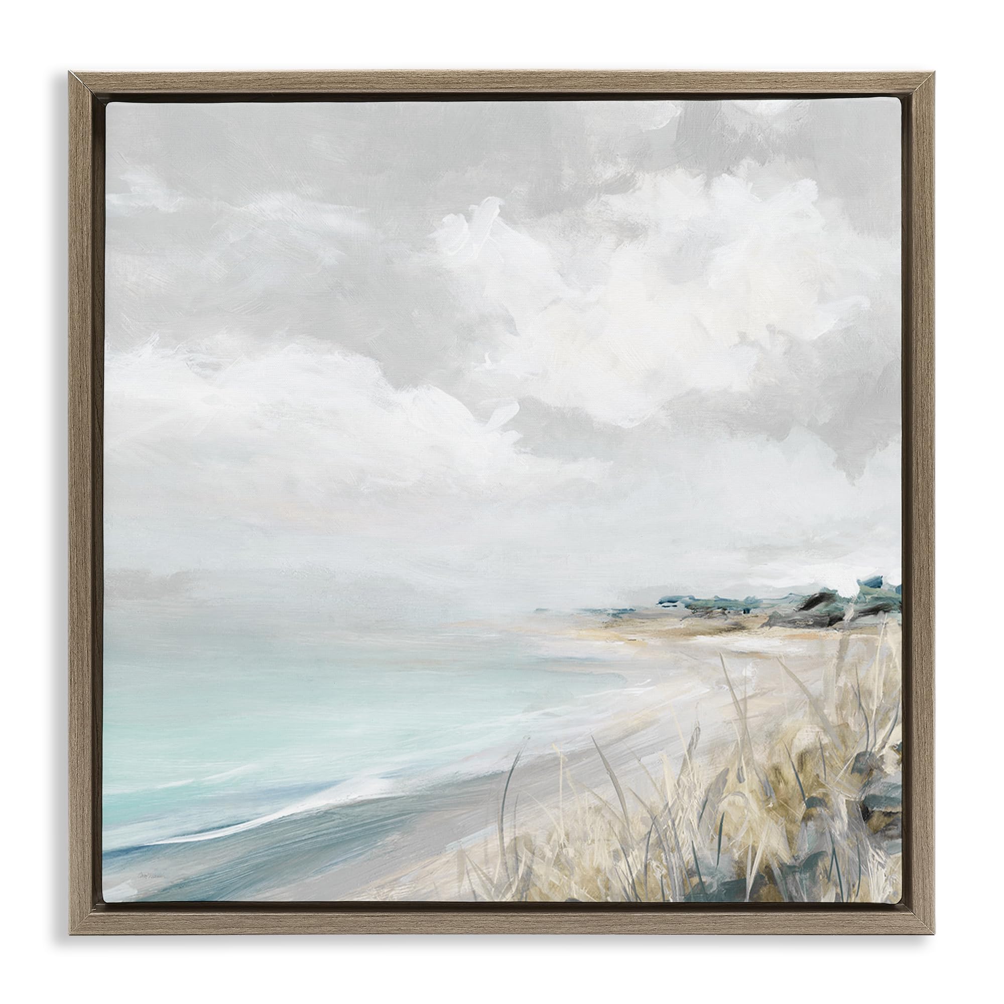 Stupell Industries Montalcino Elm (Textured) 'Coastal Morning By The Dunes'| Floating Frame Canvas Art