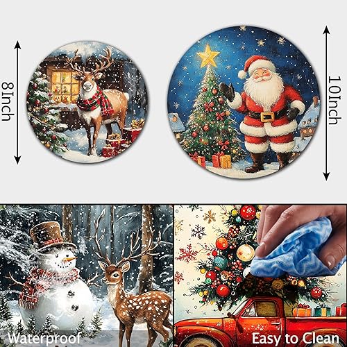 Miniatura 48 de Tucocoo Fundas para quemadores de estufa, juego de 4 fundas para estufas de gas de vino tinto retro, cubiertas superiores de estufa de 8 pulgadas