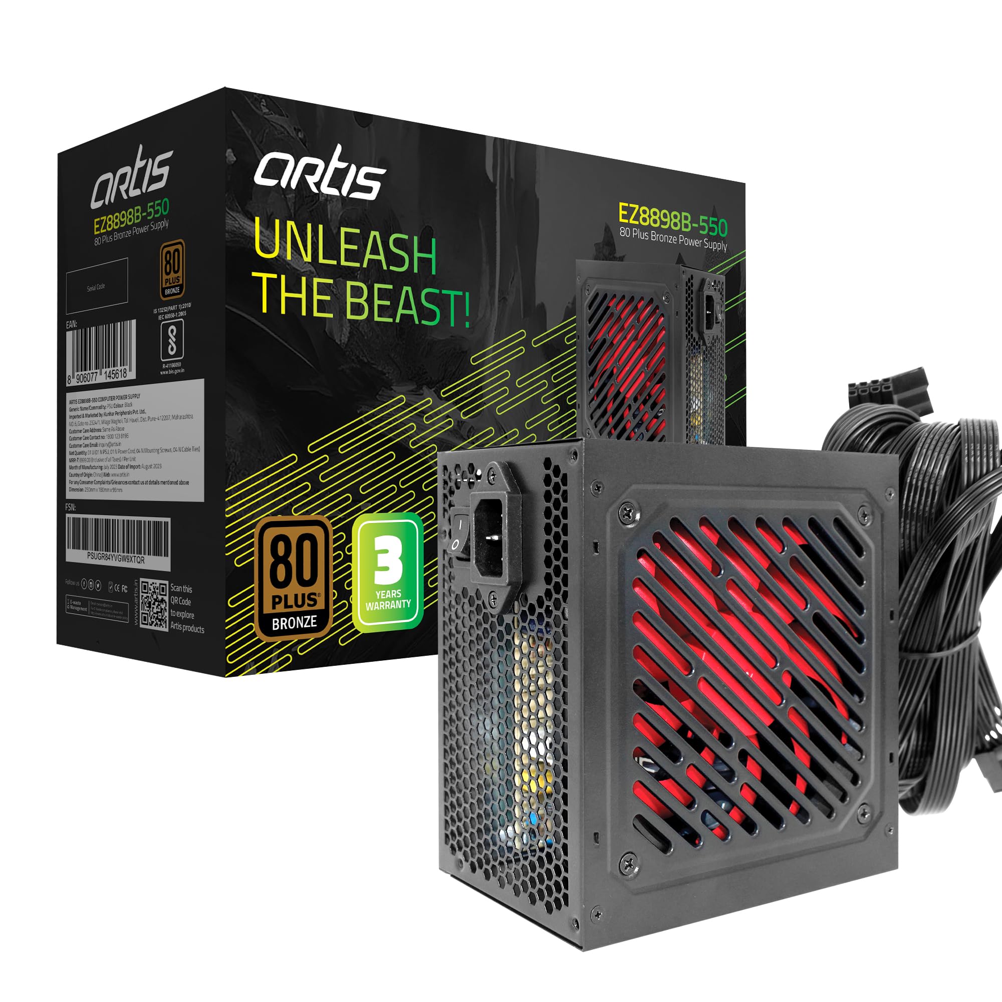 See full amazon price history chart for Artis EZ8898B-550 80 Plus Bronze Power Supply Unit with 12CM Thermally Controlled Silent Fan & DC to DC Technology Artis EZ8898B-550 80 Plus Bronze Power Supply Unit with 12CM Thermally Controlled Silent Fan & DC to DC Technology (B0CJ36KM5B) Amazon Price History, Amazon Price Tracker