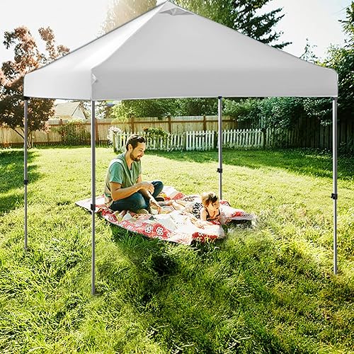 Miniatura 3 de CAJECUS Toldo desplegable de 10 x 10 pies con ventilación de aire en la parte superior, toldo de playa duradero y fácil, toldo impermeable para