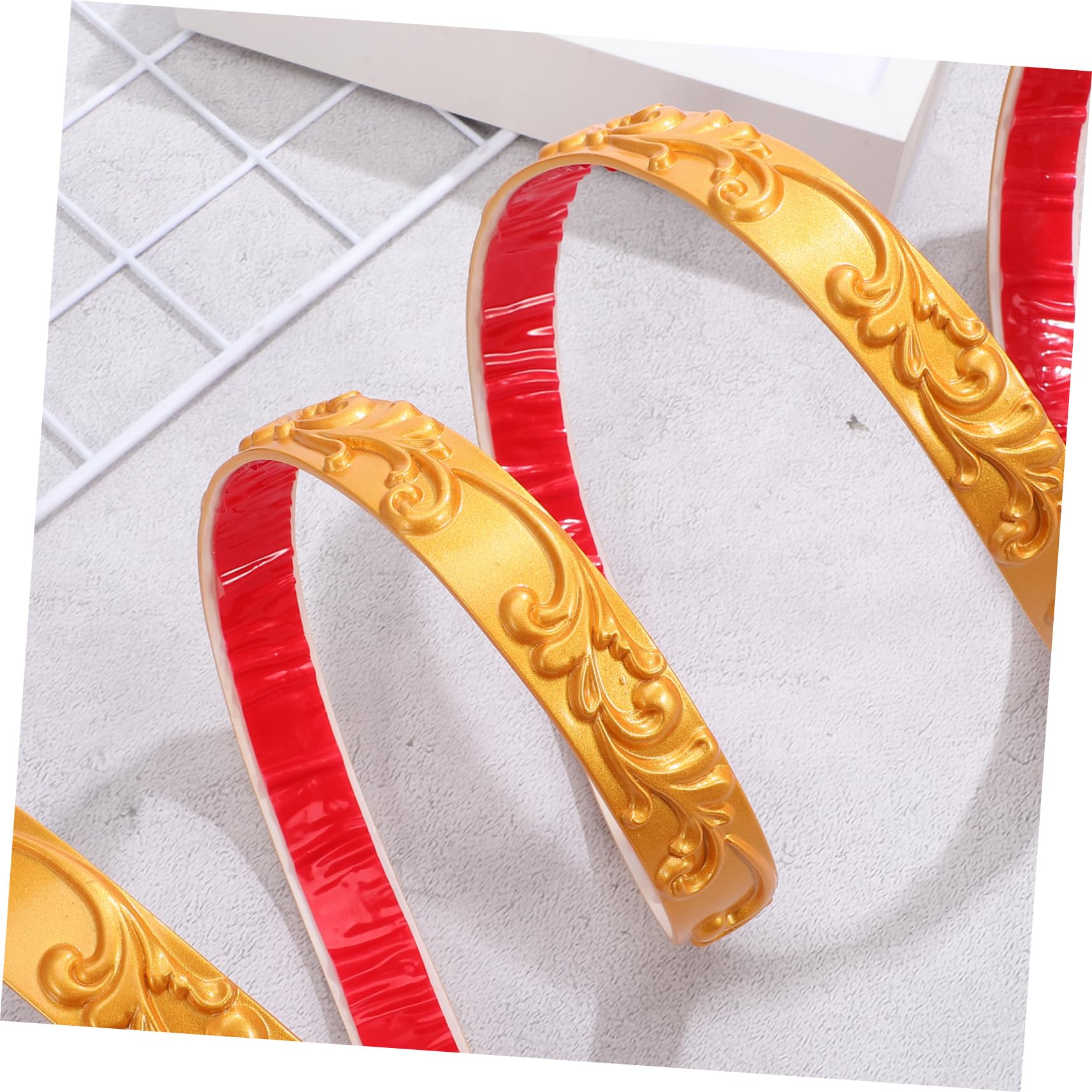 Moldura de Pared Autoadhesiva Flexible de Pvc, 1 Rollo Dorado