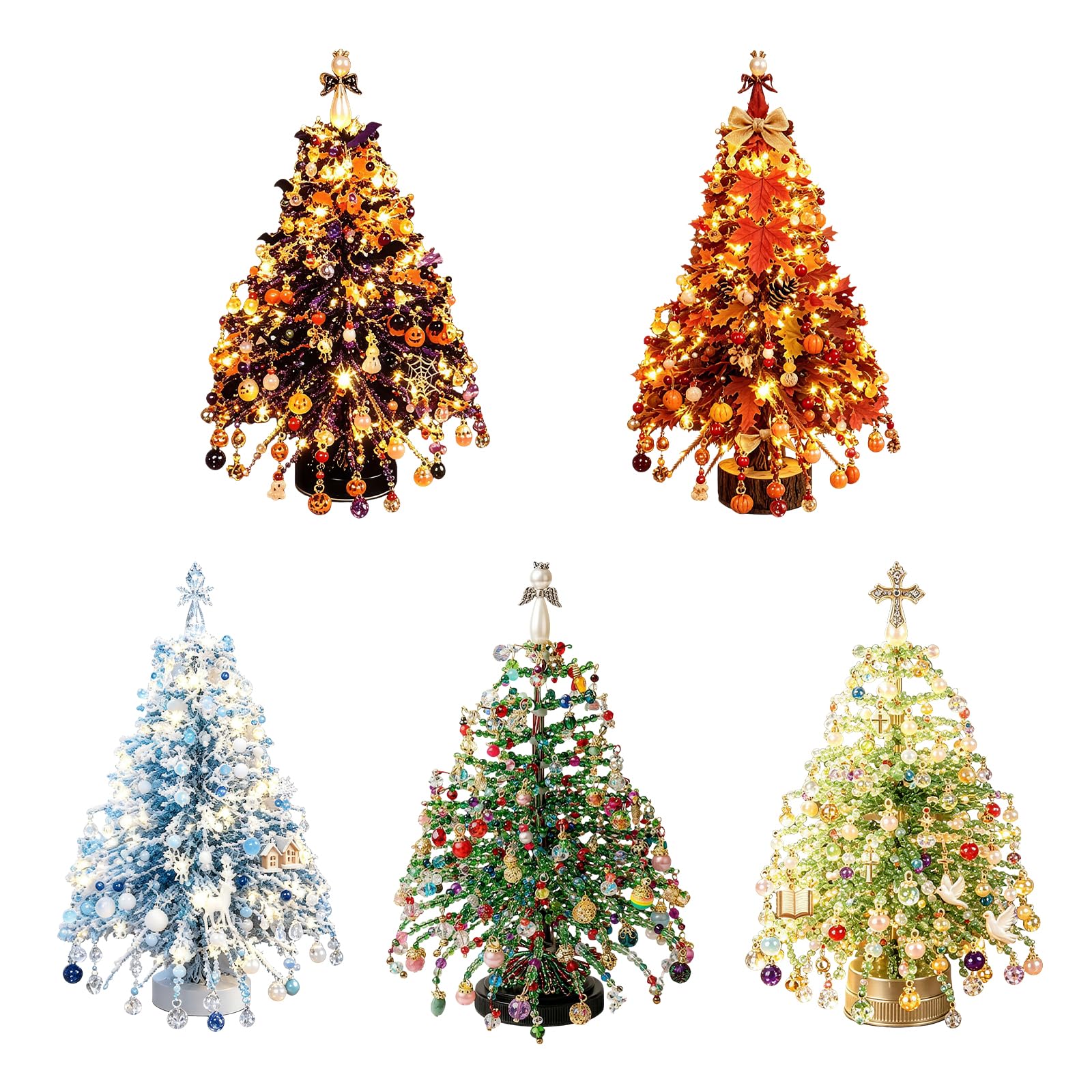 Kit Sapin de Noël en Perles DIY, Coffret Loisirs Créatifs de Noël