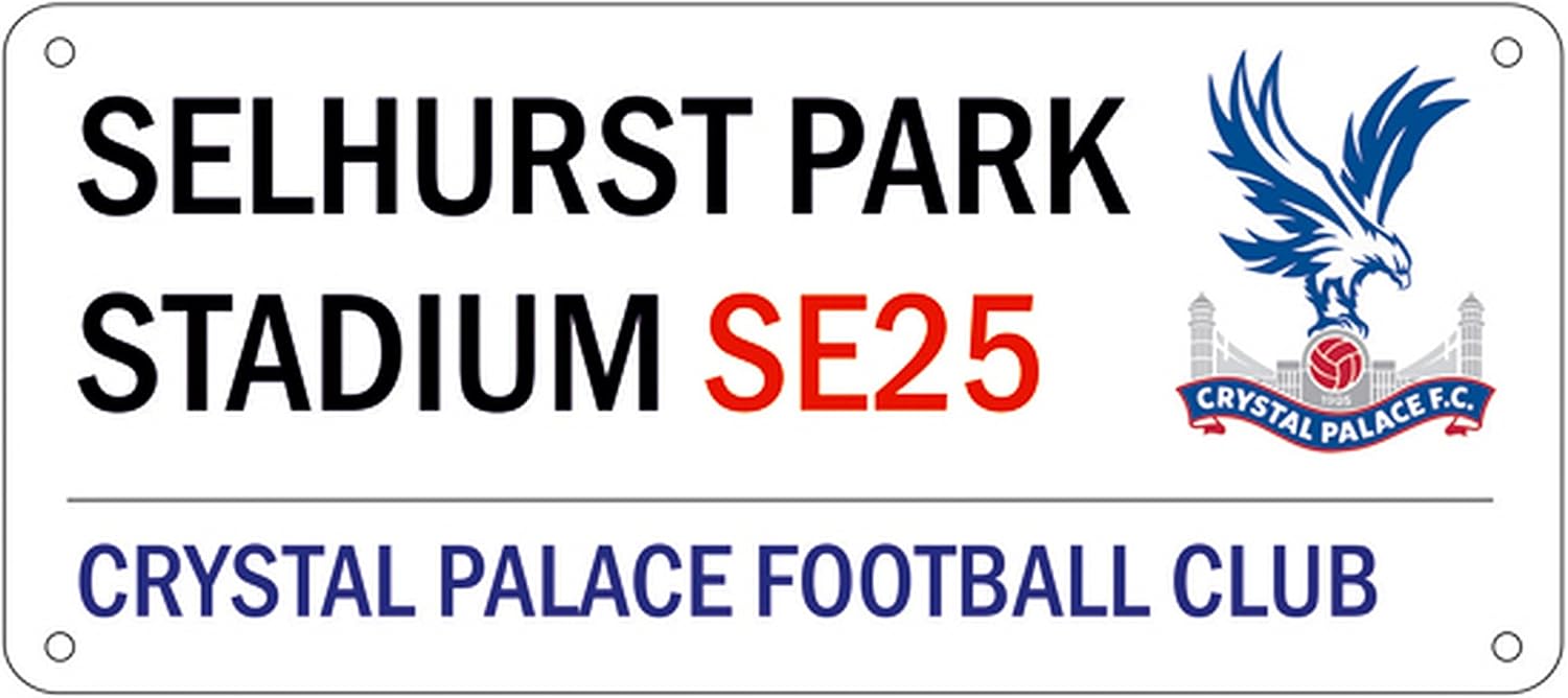 Amazon クリスタル パレス フットボールクラブ Crystal Palace Fc オフィシャル商品 スタジアムストリートサイン ワンサイズ ホワイト アートフレーム ポスター オンライン通販