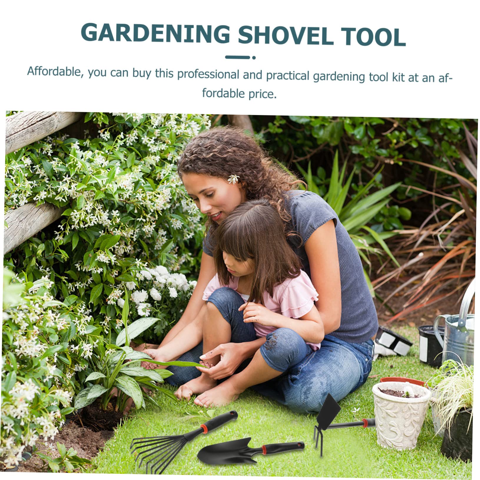 Toyvian 5pièces Pelle De Jardinage Multifonction pour Creuser Et Planter avec Manche Ergonomique Outil De Jardinage Pratique