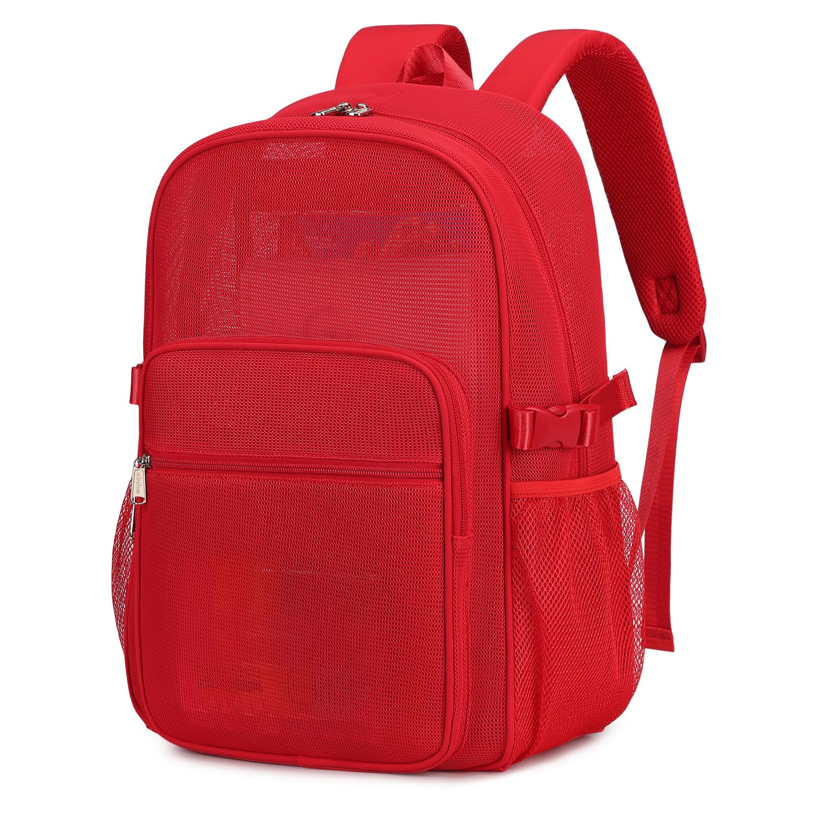 abshoo Heavy Duty Mesh Backpack for Girls Lightweight School Bookbag | Red,Large Capacity 25L,Breathable mesh,Front Pockets,Side buckles,Padded straps,Versatile