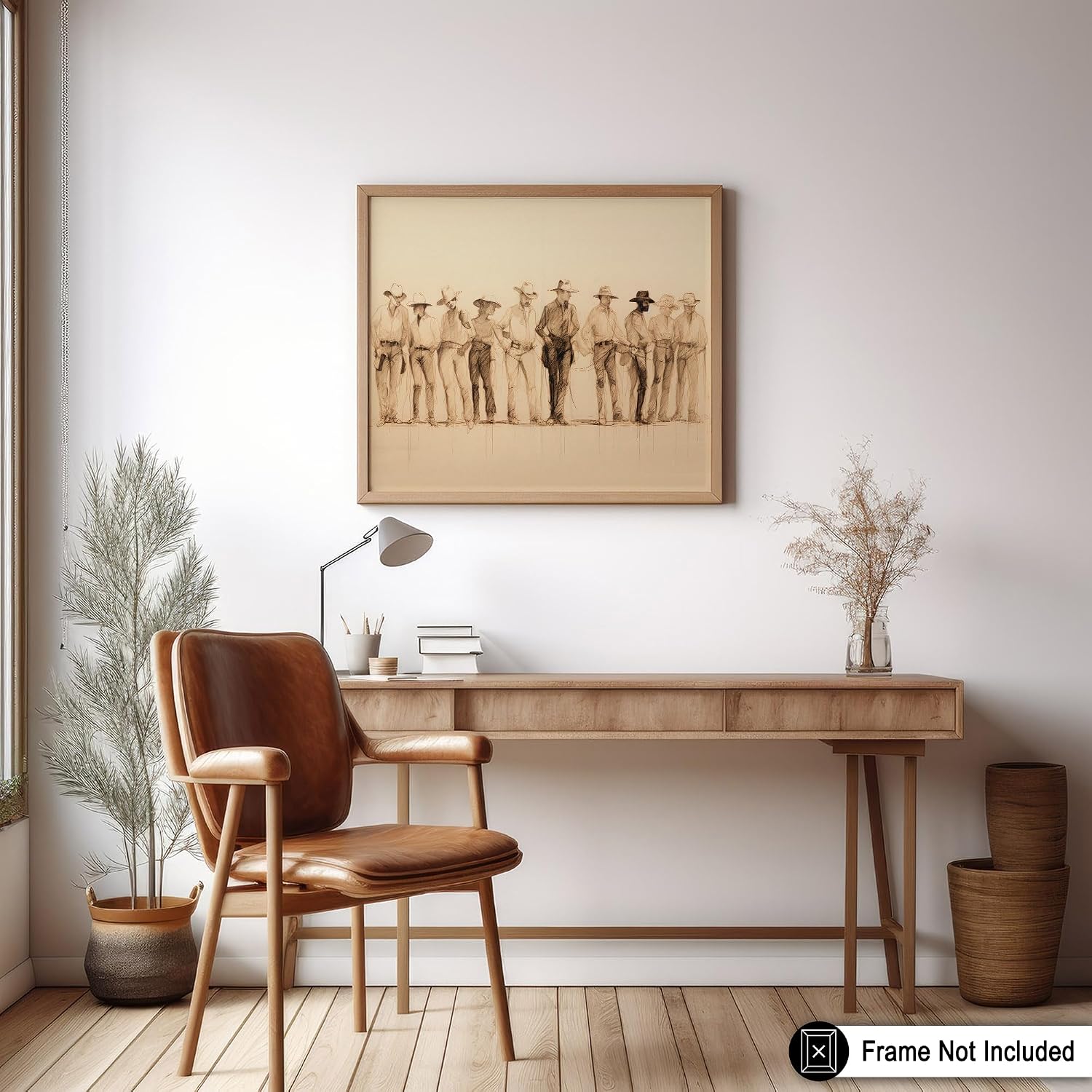 Poster Master Cowboys Of The West Poster - Retro Western Print - Wild West Sketch - Sketch Cowboy Design - Modern Rodeo Art - Great Office or Living Room Wall Decor - 8x10 UNFRAMED
