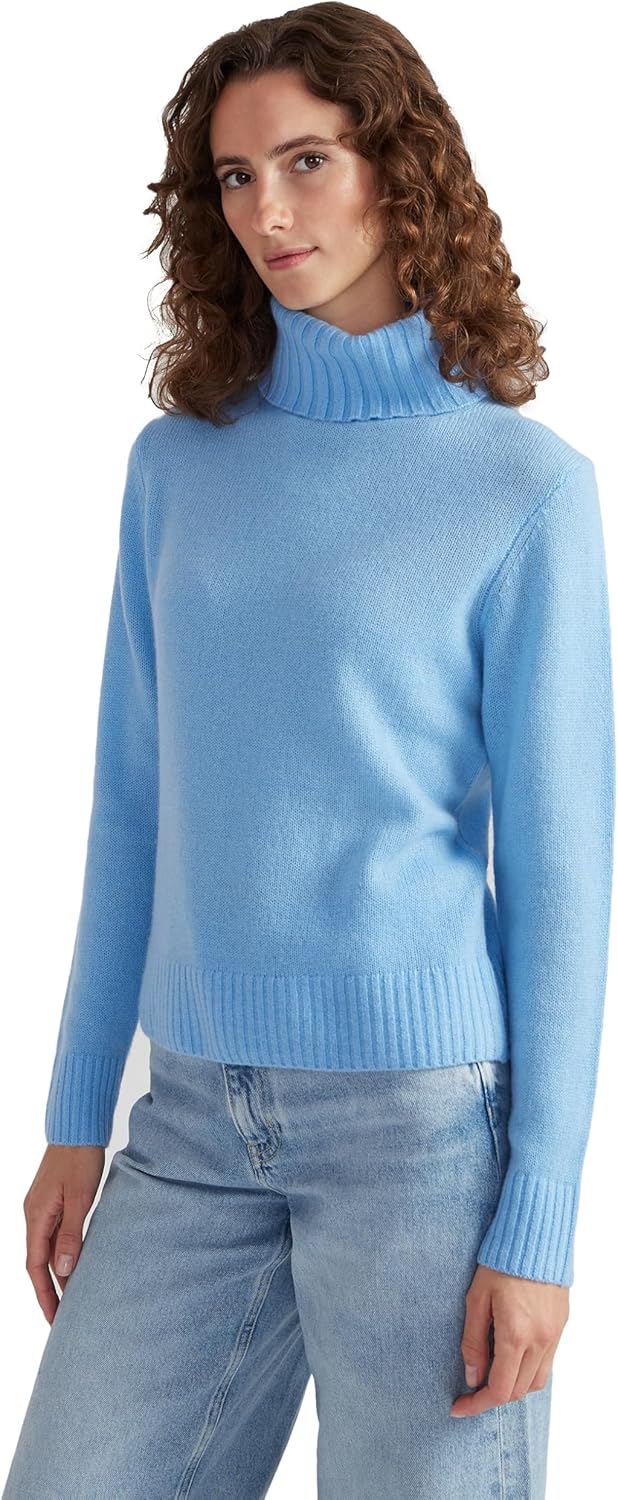 Style & Republic Women's 100% Cashmere Turtleneck Sweater, Regular Fit, Premium Knit Jumper for Autumn, Winter and Spring