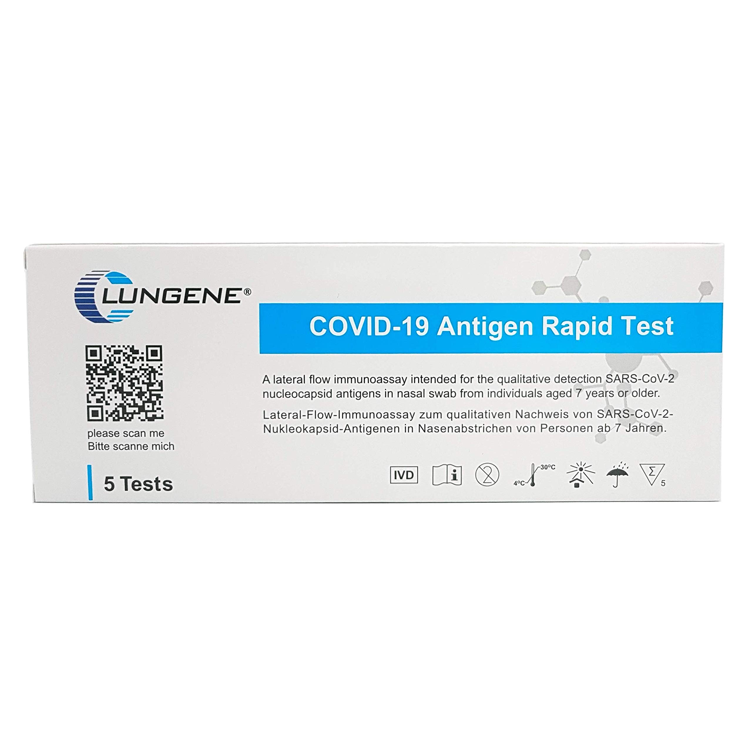 Clungene Corona Schnelltest Selbsttest, 5 Stück (1er Pack)