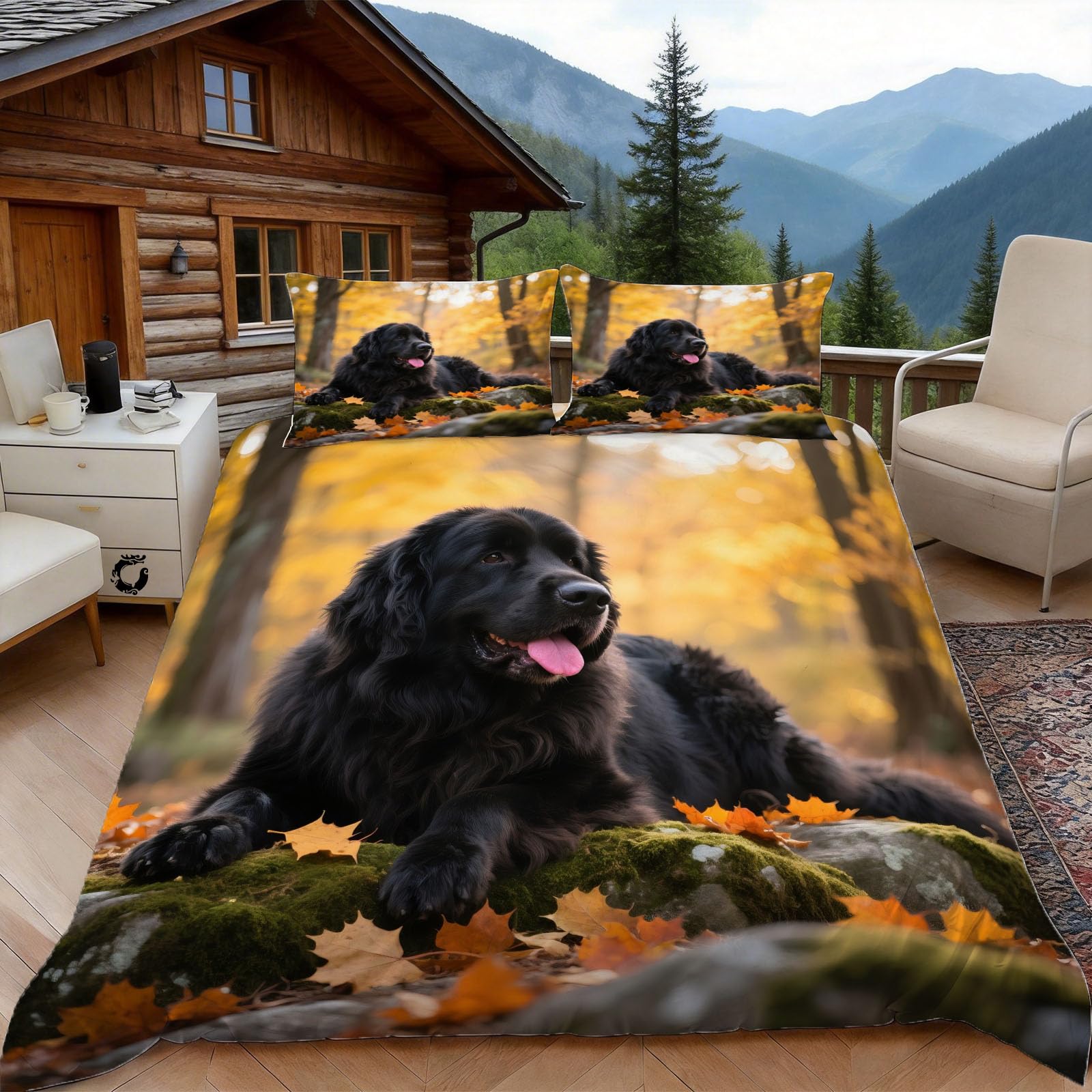 Parure de lit animal chien microfibres 200x200 fermeture éclair