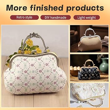 Purse Making Supplies 4 Colors Purse Clasp Frame Kiss Clasp Purse Frame | Coin Purse Clasp Metal Purse Frames for Bag Making Purse Hardware Kiss Lock Clasp for DIY Craft