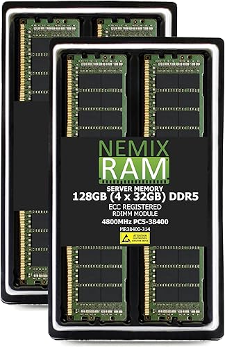 Miniatura 6 de Memoria NEMIX RAM de servidor RDIMM NEMIX RAM registrada de 32 GB 1X32 GB DDR5 4800 MHZ PC5-38400 1Rx4 1.1V CL40 288-PIN ECC