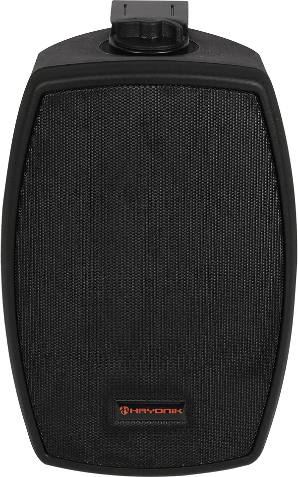 HAYONIK, Caixa Ac. Passiva p/Ambientes Ext/Int, IP56, 100W, 2 Vias, Woofer 5,25", Tweeter 0,52" Mylar Dome, Tela/Suporte Alumínio, Gab Polipropileno, 90dB, Resp Freq 75-20KHz, 50W RMS - HSP560O Preta