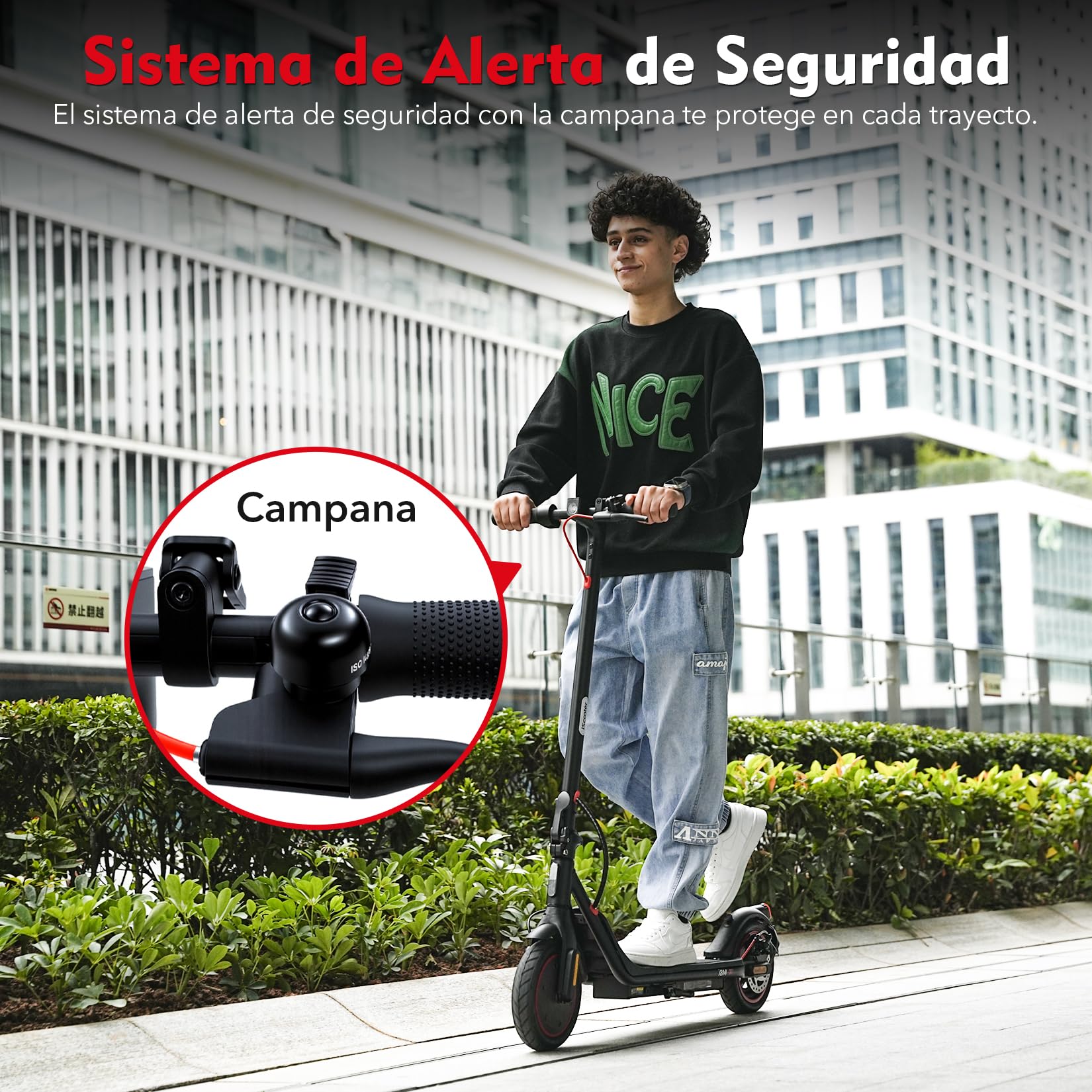 iScooter 8.5" Patinete Eléctrico Adultos Homologado DGT, 500W Motor, Autonomía De 20-25 KM, Máxima 25KM/H, Timbre, App, Frenado Doble, Plegable, Carga 120 KG, 13 KG