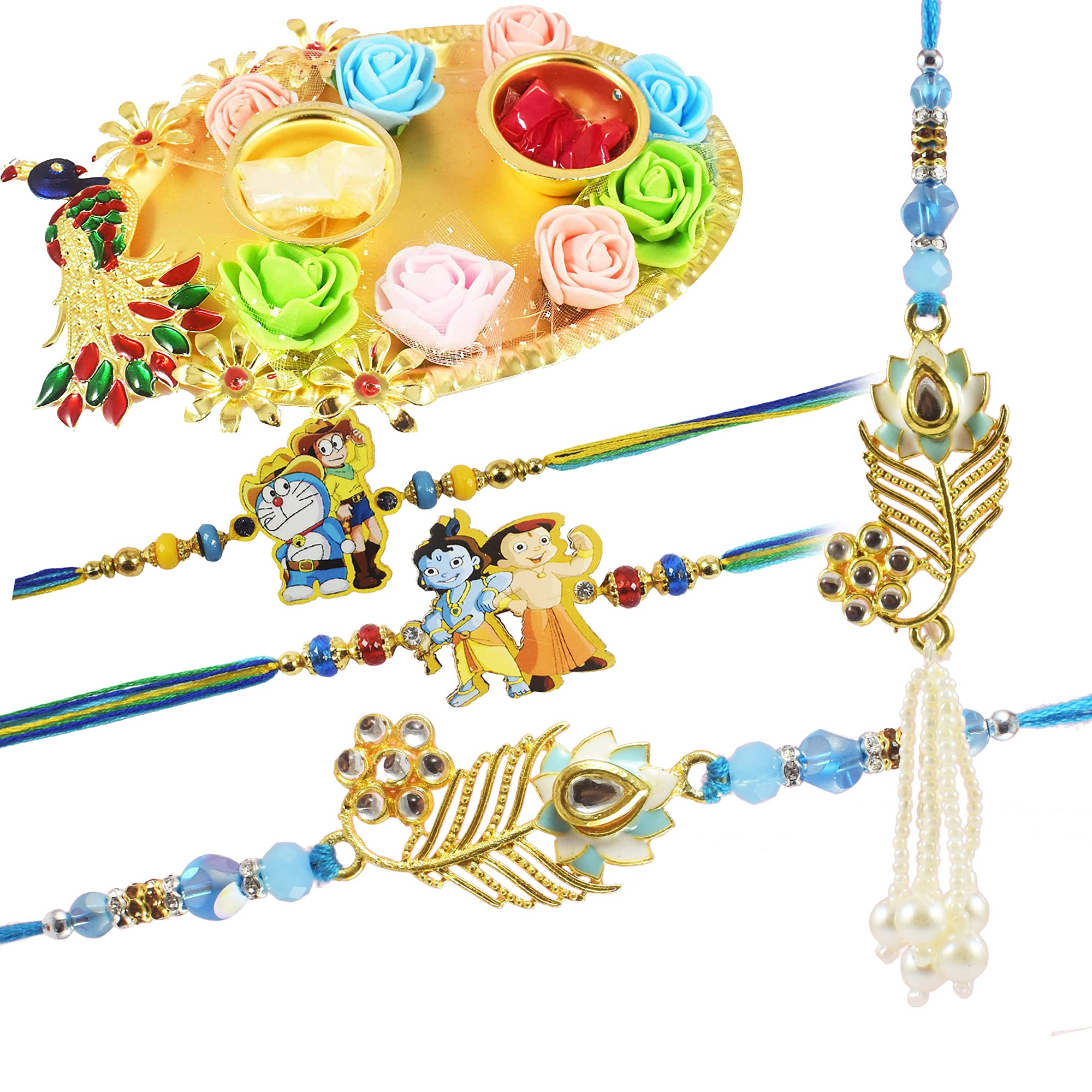 Urvi Creations Couple Rakhi Pair For Bhaiya Bhabhi With 2 Kids Rakhi And Puja Plate Thati Rakhi Set Bhabhi Lumba Pair Rakhi For Bhaiya Brother Bhai Bhabhi Chuda Lumba Rakhi Rakshabandhan Rakhi Gift (B098NX6GWF) Amazon Price History, Amazon Price Tracker