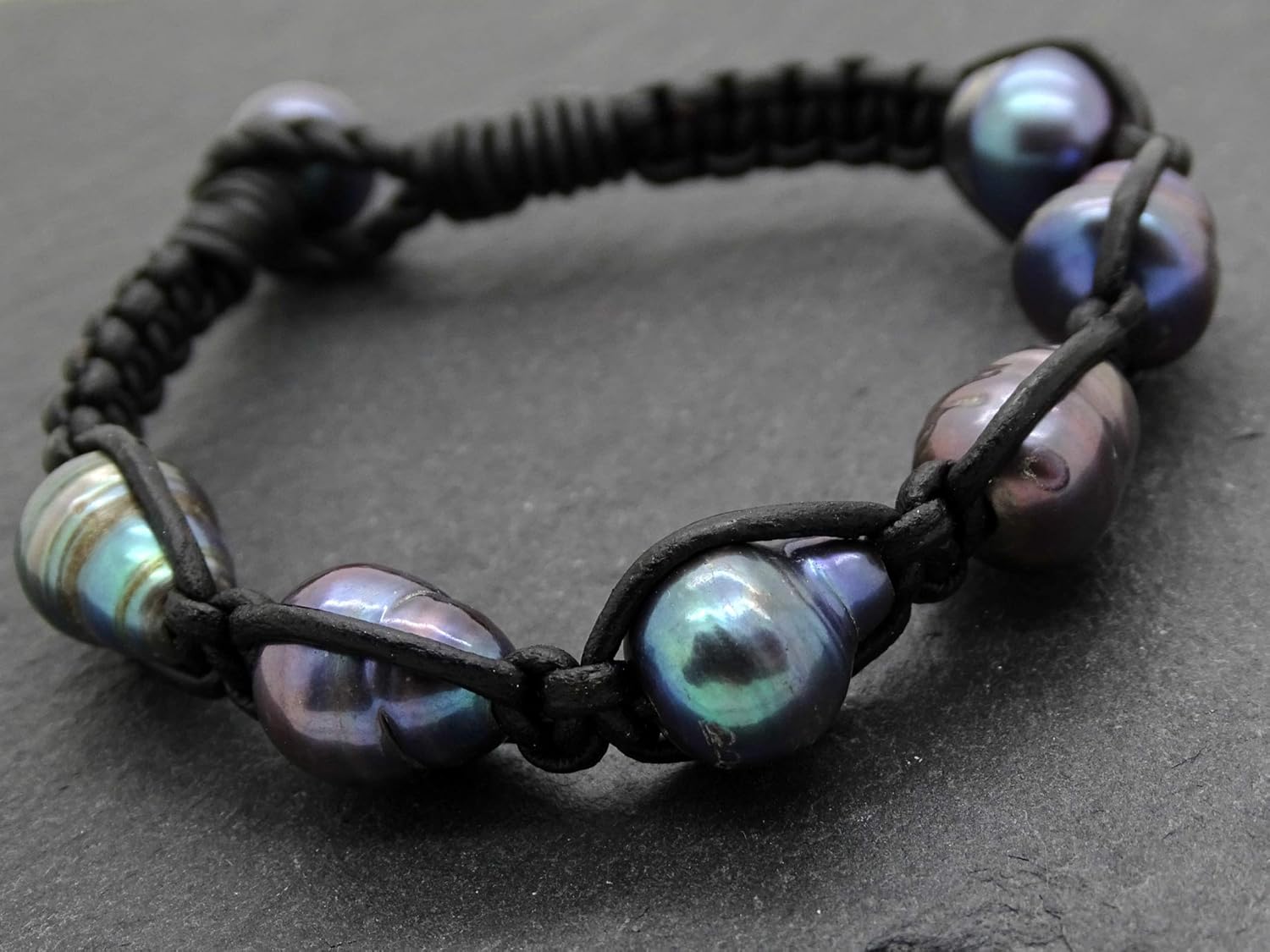 CrazyAss Jewelry Designs peacock baroque pearl bracelet, wrap bracelet for men and women