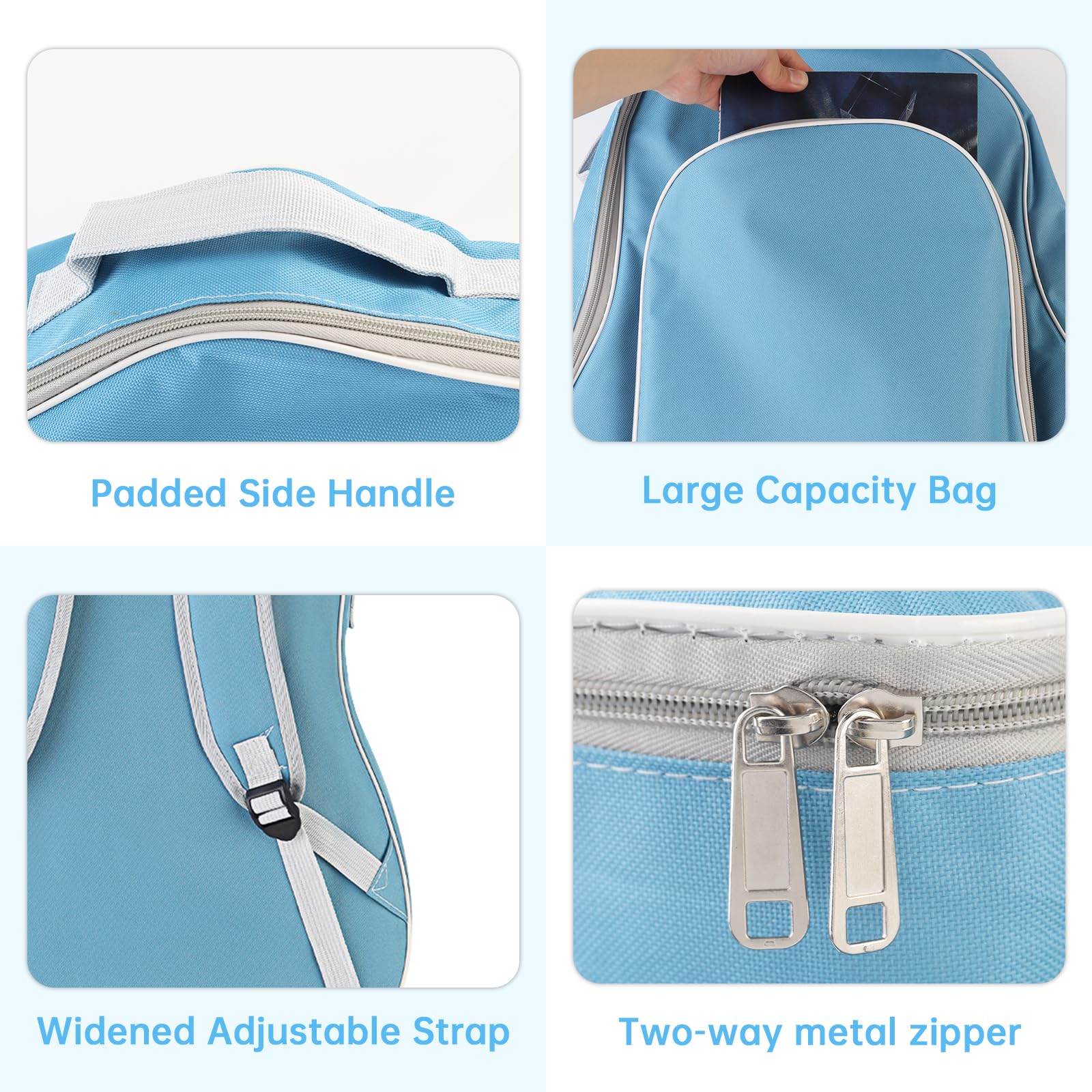 Housse de guitare acoustique de 101,6 cm, 104,3 cm, double bandoulière réglable, imperméable, souple, rembourrée, sac à dos de grande capacité pour amateur de guitare acoustique classique, bleu, bleu