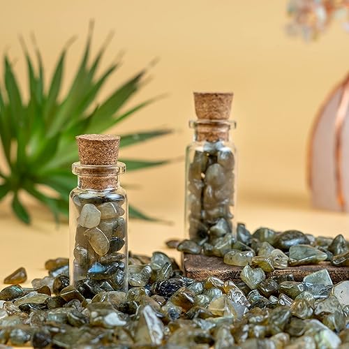 Miniatura 5 de Crocon Chips de labradorita triturada de 12 libra, piedra a granel, más de 1100 quilates, piezas de cuarzo natural, piedras preciosas de forma